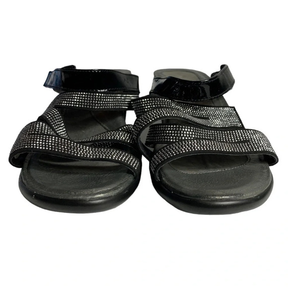 Naot Formal Black Patent Rhinestone Crisscross Heels Sandal EUR 40 US 9-9.5 - Picture 10 of 16